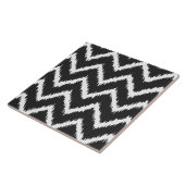 Ikat Chevrons - Schwarzweiß Fliese (Seite)
