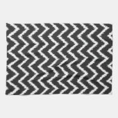 Ikat Chevrons - Schwarzweiß Handtuch (Horizontal)