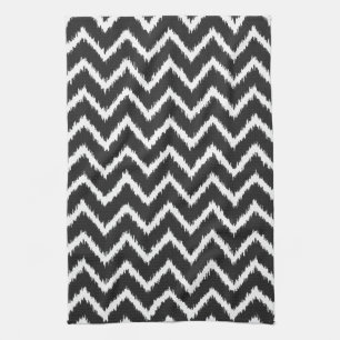 Ikat Chevrons - Schwarzweiß Handtuch
