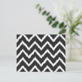 Ikat Chevrons - Schwarzweiß Postkarte (Stehend Vorderseite)