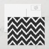 Ikat Chevrons - Schwarzweiß Postkarte (Vorne/Hinten)