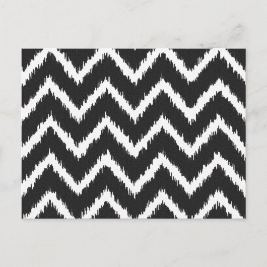 Ikat Chevrons - Schwarzweiß Postkarte (Vorderseite)