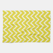 Ikat Chevrons - Senfgelb und weiß Geschirrtuch (Horizontal)