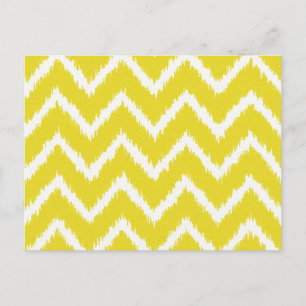 Ikat Chevrons - Senfgelb und weiß Postkarte