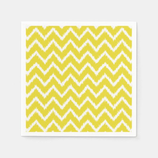 Ikat Chevrons - Senfgelb und weiß Serviette (Vorderseite)