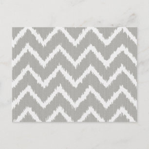 Ikat Chevrons - Silbergrau und weiß Postkarte