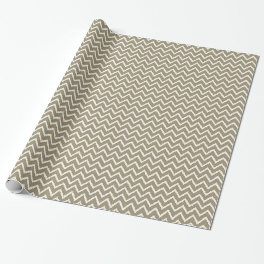Ikat Chevrons - Taupe tan and Creme Geschenkpapier (Ungerollt)