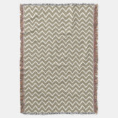 Ikat Chevrons - Taupe tan und Beige Decke (Vorderseite Vertikal)