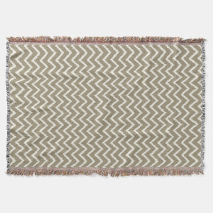 Ikat Chevrons - Taupe tan und Beige Decke