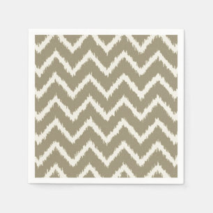Ikat Chevrons - Taupe tan und Beige Serviette
