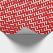 Ikat Chevrons - Tiefe rot und weiß Geschenkpapier (Ecke)