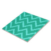 Ikat Chevrons - Türkis und Wasser Fliese (Seite)