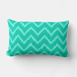 Ikat Chevrons - Türkis und Wasser Lendenkissen