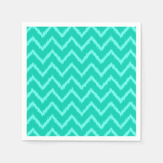 Ikat Chevrons - Türkis und Wasser Serviette (Vorderseite)
