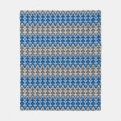 Ikat Damask (Marokko), blau und grau/grau Fleecedecke (Vorderseite)