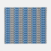 Ikat Damask (Marokko), blau und grau/grau Fleecedecke (Vorderseite (Horizontal))