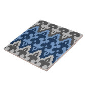 Ikat Damask (Marokko), blau und grau/grau Fliese (Seite)