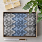 Ikat Damask (Marokko), blau und grau/grau Seidenpapier (Geschenk)