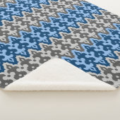 Ikat Damask (Marokko), blau und grau/grau Sherpadecke (3/4)