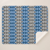 Ikat Damask (Marokko), blau und grau/grau Sherpadecke (Vorderseite (Horizontal))