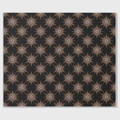 Ikat Damask Red Green Vintag Geschenkpapier (Flach)
