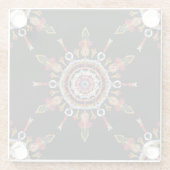 Ikat Damask Red Green Vintag Glasuntersetzer (Rückseite)