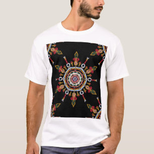 Ikat Damask Red Green Vintag T-Shirt