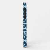 Ikat-Damasmuster - Dunkle Indizierung und hellblau Case-Mate iPhone Hülle (Hinten/Links)