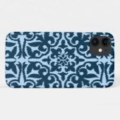 Ikat-Damasmuster - Dunkle Indizierung und hellblau Case-Mate iPhone Hülle (Rückseite (Horizontal))
