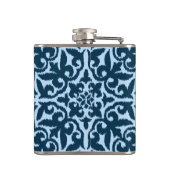 Ikat-Damasmuster - Dunkle Indizierung und hellblau Flachmann (Rückseite)