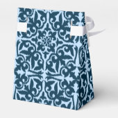 Ikat-Damasmuster - Dunkle Indizierung und hellblau Geschenkschachtel (Rückseite)