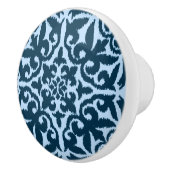 Ikat-Damasmuster - Dunkle Indizierung und hellblau Keramikknauf (Rechts)