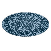 Ikat-Damasmuster - Dunkle Indizierung und hellblau Schneidebrett (Ecke)