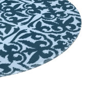 Ikat-Damasmuster - Dunkle Indizierung und hellblau Schneidebrett (Ecke)