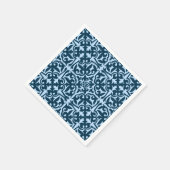 Ikat-Damasmuster - Dunkle Indizierung und hellblau Serviette (Ecke)