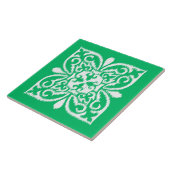 Ikat-Damast-Muster - Jade grün und weiß Fliese (Seite)