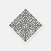 Ikat-Damast-Muster - leicht und mittelgrau Serviette (Ecke)