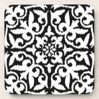 Ikat-Damast-Muster - Schwarz und Weiß