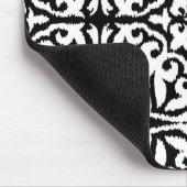 Ikat-Damast-Muster - Schwarz und Weiß Mousepad (Ecke)