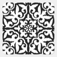 Ikat-Damast-Muster - Schwarz und Weiß