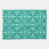Ikat-Damast-Muster - Türkis und Aqua Geschirrtuch (Horizontal)