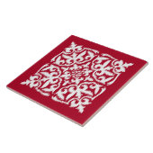 Ikat Damastmuster - dunkelrot und weiß Fliese (Seite)