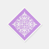 Ikat-Damastmuster - Lavendel und Weiß Serviette (Ecke)