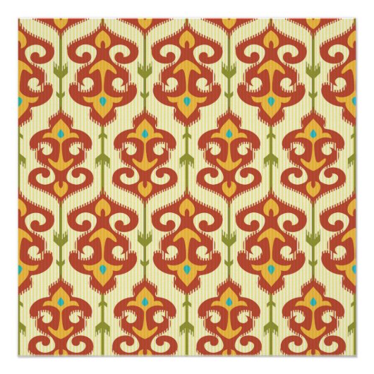 Ikat-Damastmuster Poster (Vorderseite)