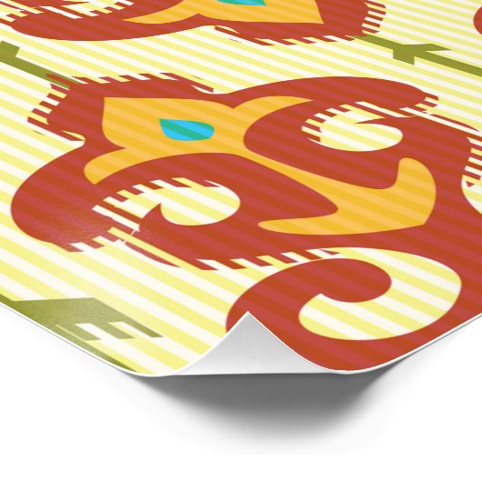 Ikat-Damastmuster Poster (Ecke)