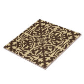 Ikat-Damastmuster - Schokolade braun und Tan Fliese (Seite)