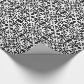 Ikat Damastmuster - Schwarzweiss Geschenkpapier (Ecke)