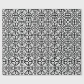 Ikat Damastmuster - Schwarzweiss Geschenkpapier (Flach)