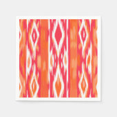 Ikat Design Paper Napkins Orange und Pink Serviette (Vorderseite)