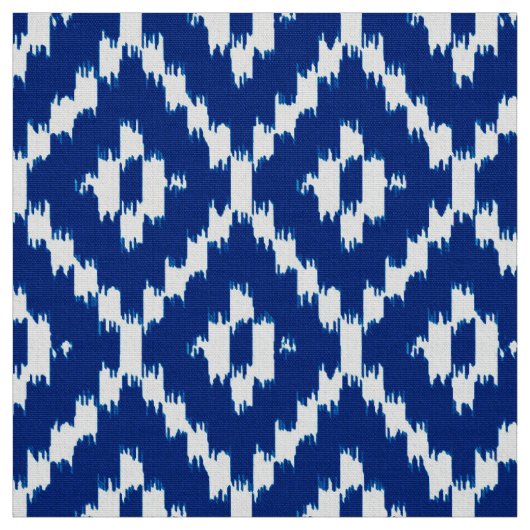 Ikat Diamant-Muster - Kobaltblau und -WEISS Stoff (Muster)